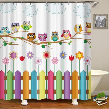 Tenda doccia per bambini con gufi
