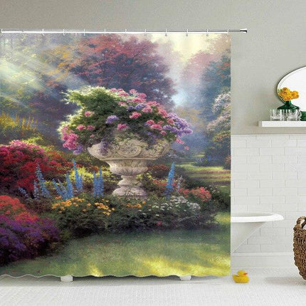 Tenda da Doccia Motivo Giardino Fiorito