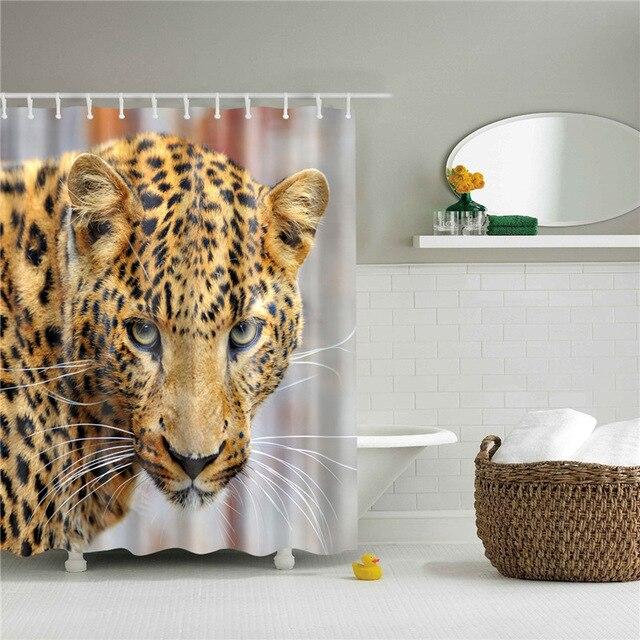 Tenda da doccia con stampa leopardo