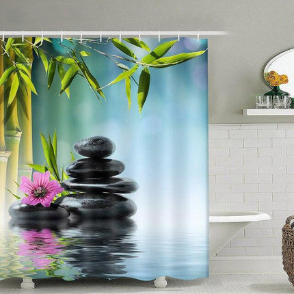 Tenda da doccia zen con bambù