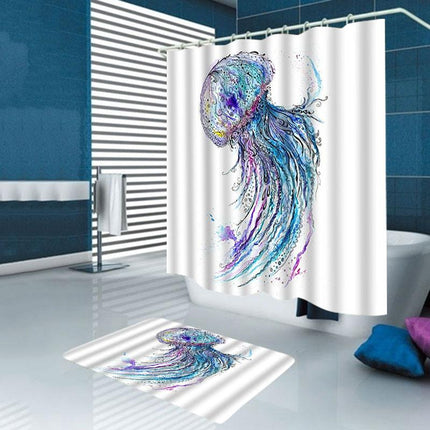 Tenda doccia design con medusa acquerello
