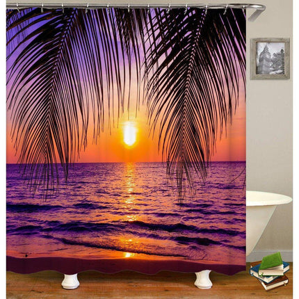 Tenda Doccia Paesaggio Tramonto sul Mare