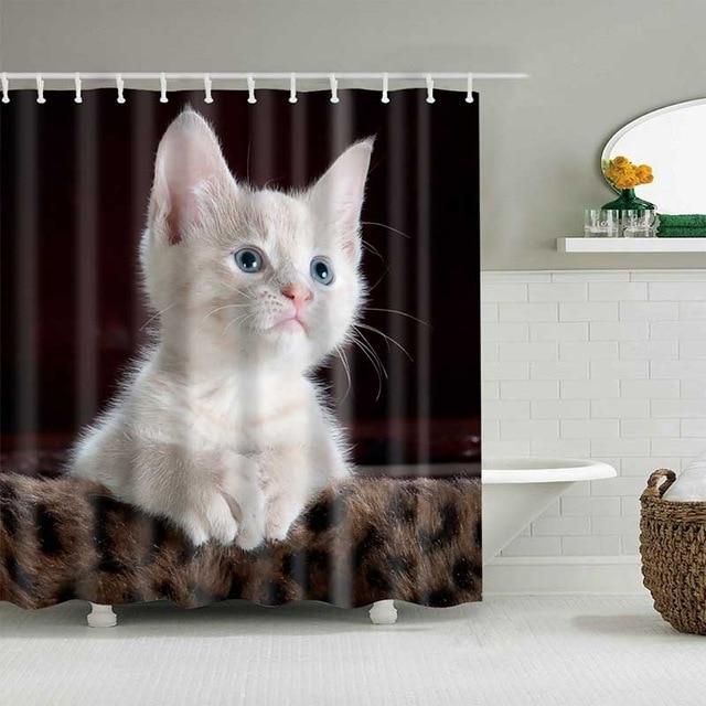 Tenda da doccia con gattino carino