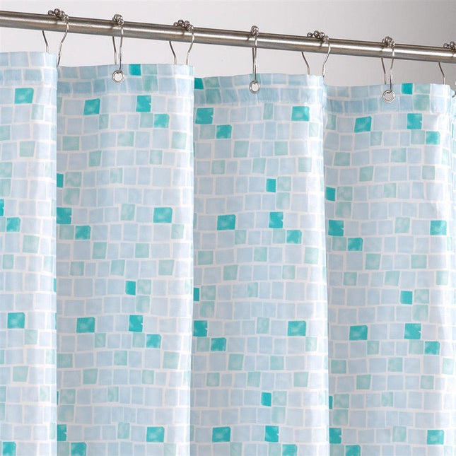 Tenda da doccia effetto mosaico blu