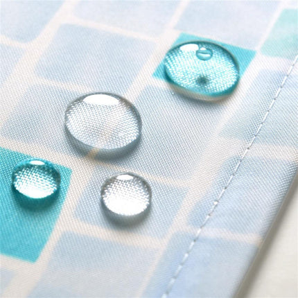 Tenda da doccia effetto mosaico blu