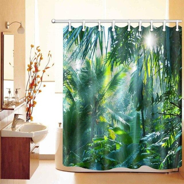 Tenda da doccia con motivo tropicale