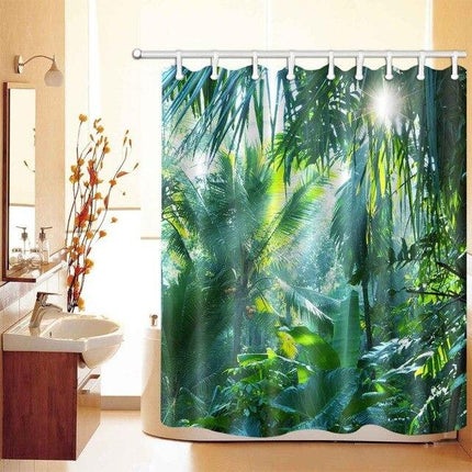 Tenda da doccia con motivo tropicale