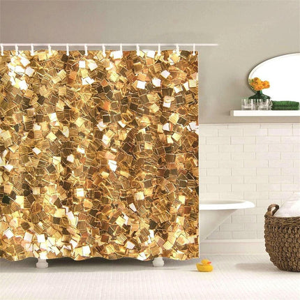 Tenda da doccia dorataeffetto glitter