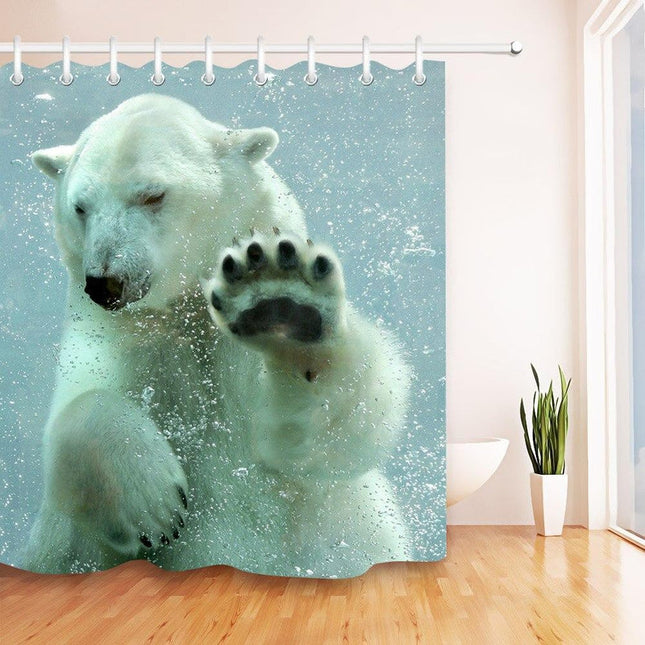 Tenda doccia con stampa orso polare