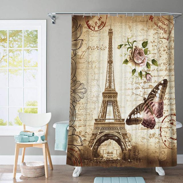 Tenda da doccia vintage tema Parigi