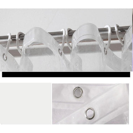 Tenda da doccia in plastica trasparente