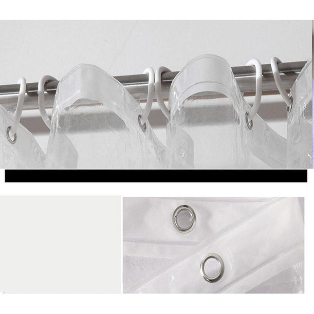 Tenda da doccia in plastica trasparente