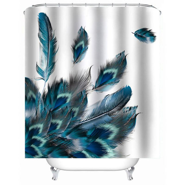 Tenda da doccia con stampa piume
