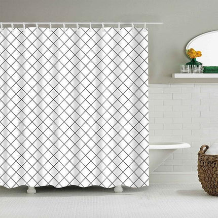 Tenda doccia con motivo geometrico a rombi