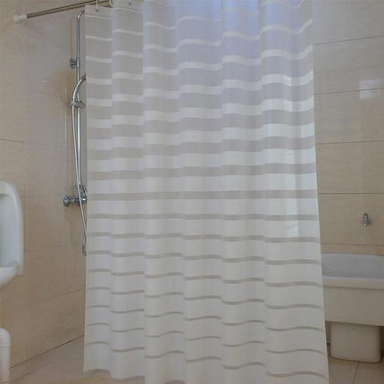 Tenda doccia semitrasparente a righe orizzontali