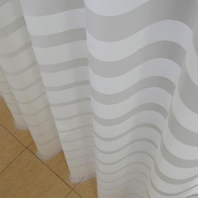 Tenda doccia semitrasparente a righe orizzontali