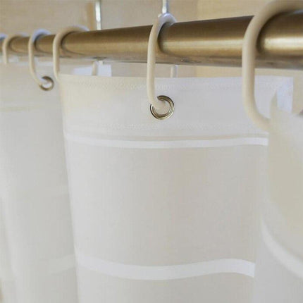 Tenda doccia semitrasparente a righe orizzontali
