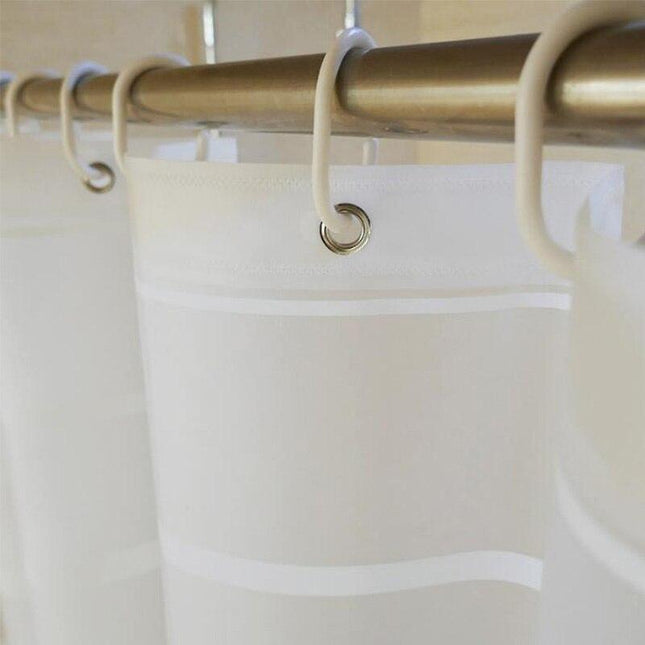 Tenda doccia semitrasparente a righe orizzontali