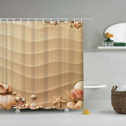 Tenda doccia tema mare con conchiglie