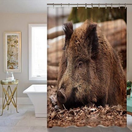 Tenda doccia con stampa animale cinghiale