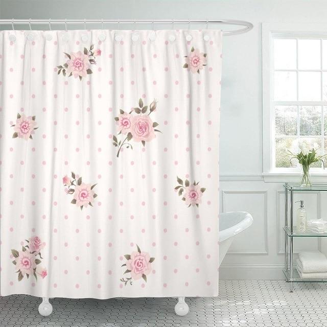 Tenda doccia shabby chic rose rosa