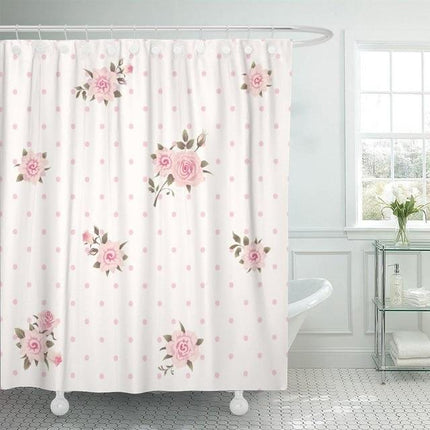 Tenda doccia shabby chic rose rosa