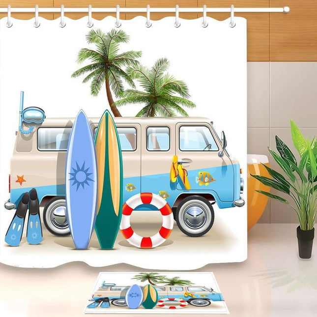 Tenda da doccia estiva tema surf