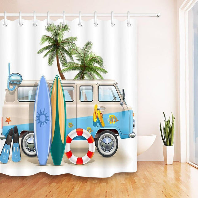 Tenda da doccia estiva tema surf