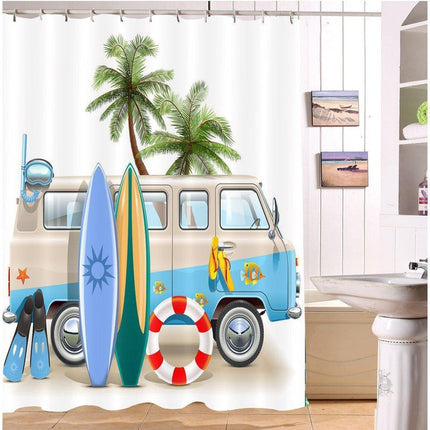 Tenda da doccia estiva tema surf