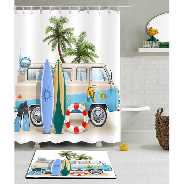 Tenda da doccia estiva tema surf