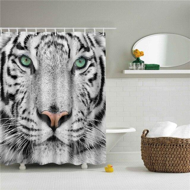 Tenda doccia design moderno con tigre