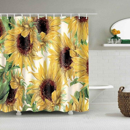 Tenda da doccia con stampa girasoli