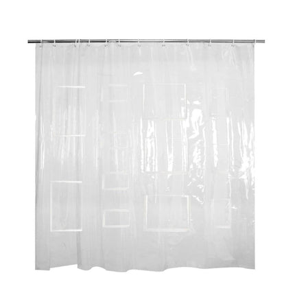 Tenda da doccia trasparente con tasche