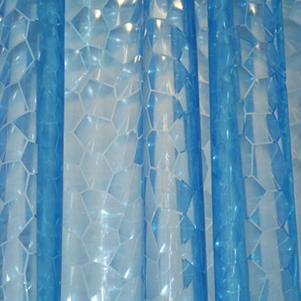 Tenda da Doccia Trasparente Blu Effetto 3D