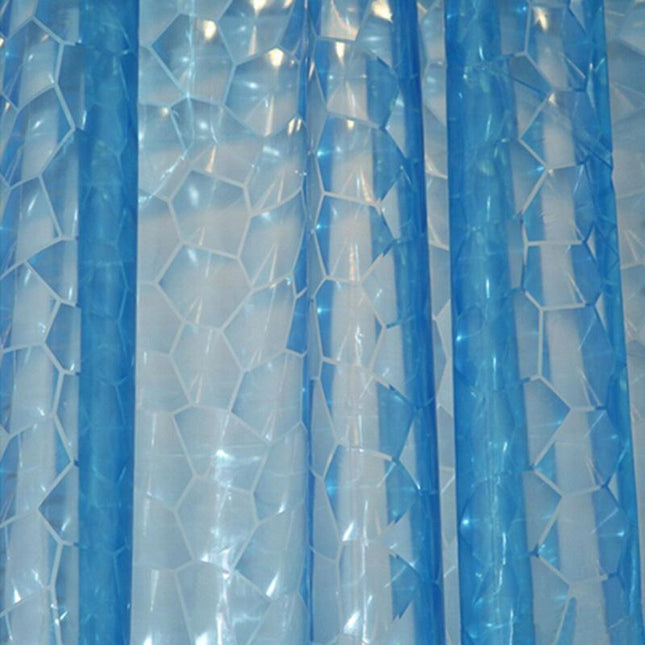Tenda da Doccia Trasparente Blu Effetto 3D