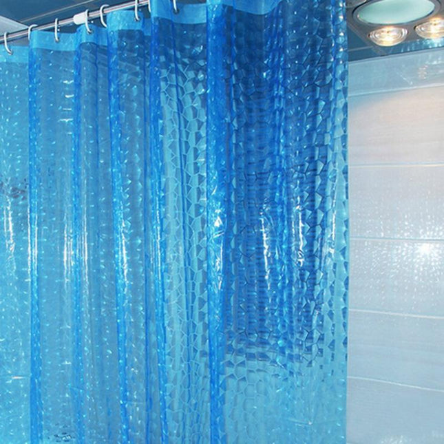 Tenda da Doccia Trasparente Blu Effetto 3D