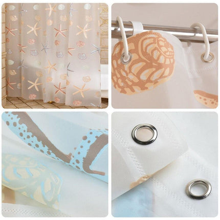 Tenda da Doccia Trasparente con Conchiglie