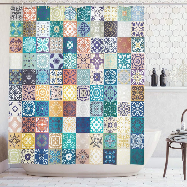 Tenda da doccia stile mosaico marocchino