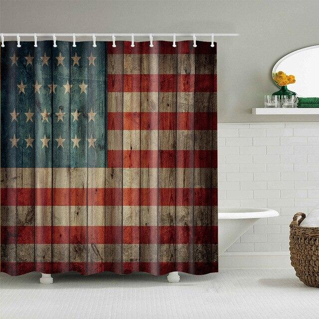 Tenda da doccia bandiera americana vintage