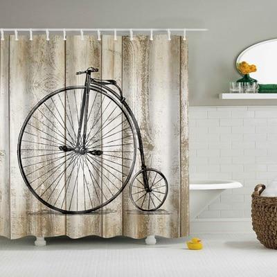 Tenda da doccia con bicicletta retrò