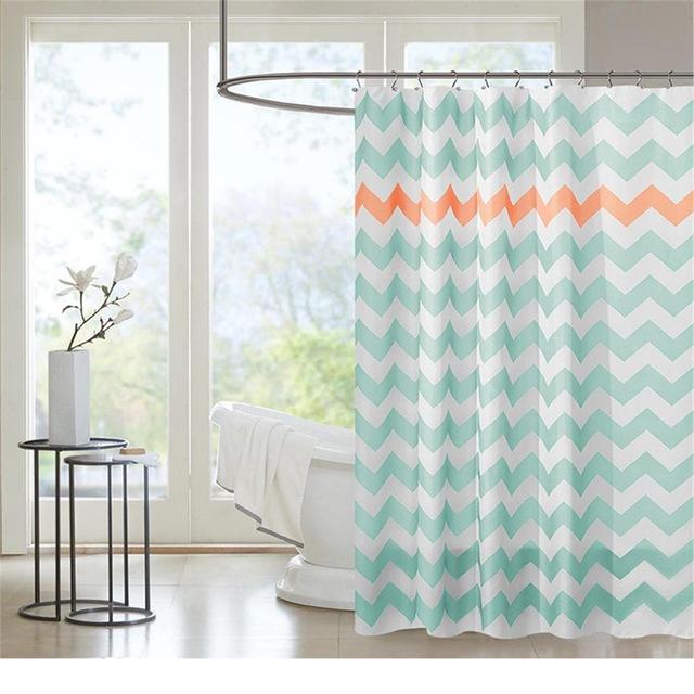 Tenda da doccia chevron verde acqua